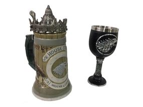 Подарочный Набор Кружка Game Of Thrones House Stark Игра Престолов Дом Старков и Бокал Дом Старков