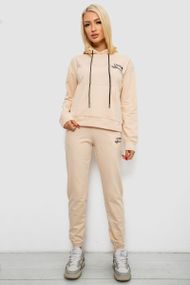 Спортивный костюм женский двухнитка, цвет бежевый, 214R1419-005