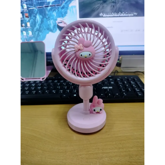 Чарівний мінівентилятор настільний з персонажами Kurumi, Melody, Cinnamoroll, вентилятор на акумуляторі з USB-підзарядкою | Зображення 9
