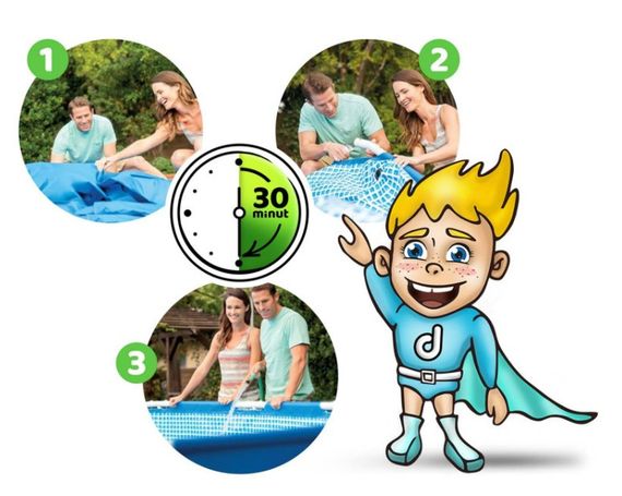 Басейн каркасний 16 в 1 INTEX 28212, 366 x 76 см + бульбашкова машина (DM-28212-M) | Зображення 6