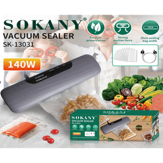 Вакууматор Sokany SK-13031 Вакуумний пакувальник Сірий