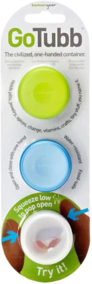Контейнер для їжі Humangear GoTubb 3-Pack. Medium. Clear/Green/Blue