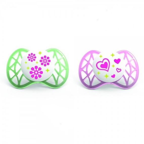 Пустышка ортодонтическая Nuvita Air 0м+ 2шт. для девочки NV7060Girl (NV7060Girl)