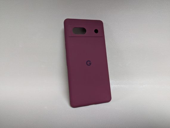 Google Pixel 7A | Протиударний чохол з логотипом | Soft Touch | бордовий