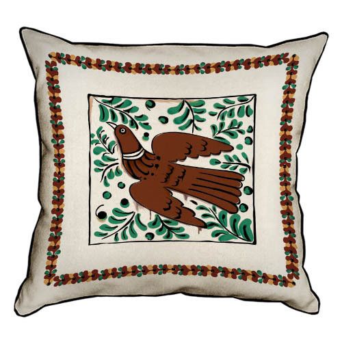 Подушка з мішковини Птаха 45x45 см (45PHB_TR002)