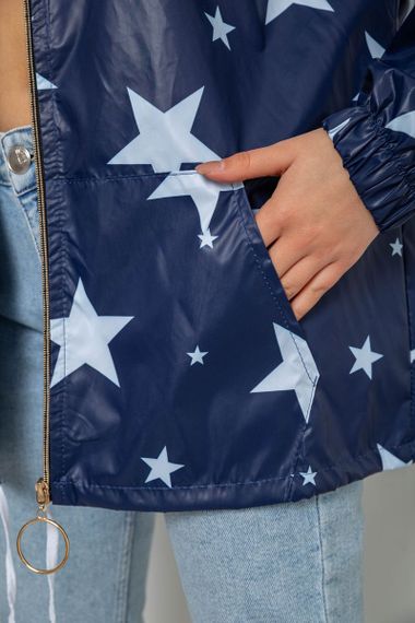 Вітровка жіноча з капюшоном, колір синій, 238R102-5 | Зображення 4