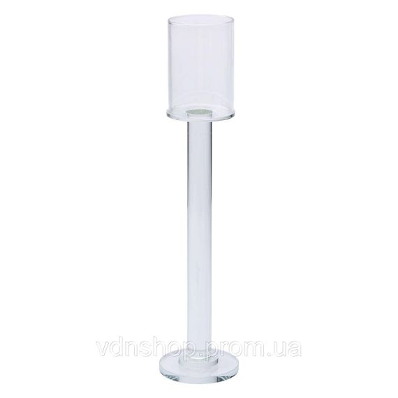 Підсвічник скляний на ніжці 8×36 см підсвічник келих декоративний прозорий HP-4-44M | Зображення 2
