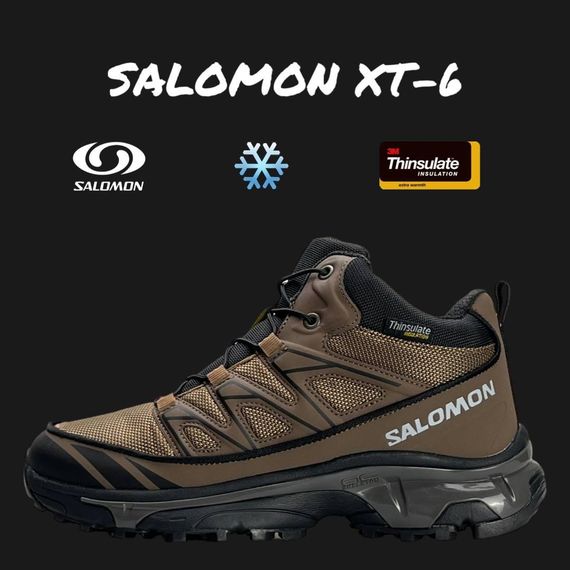 Чоловічі зимові кросівки Salomon XT-6 Brown Fur, В'єтнам