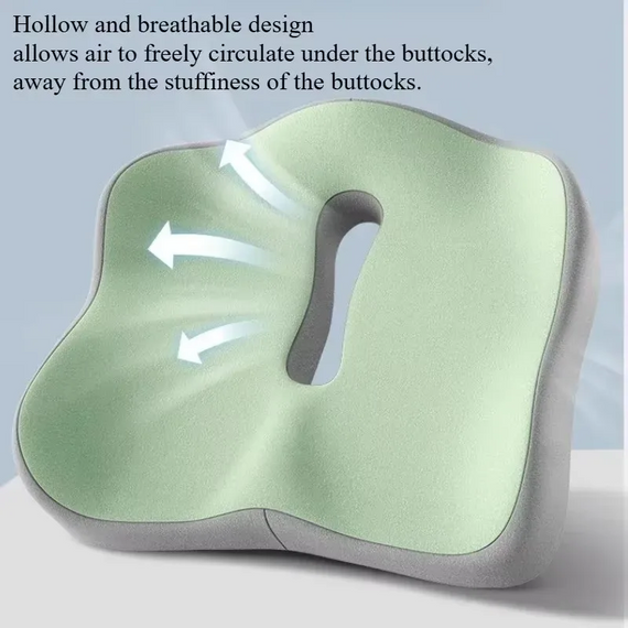 Подушка для сидіння з ефектом пам'яті 3D Memory Foam 34 х 40 см зелена | Зображення 1