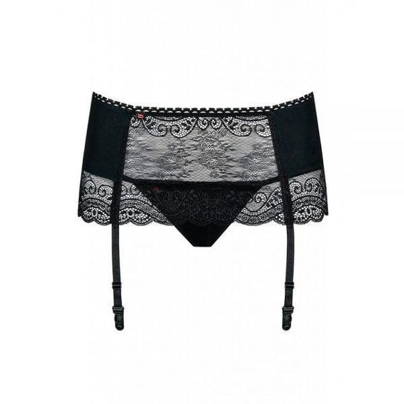 Пояс для панчіх стрінги Obsessive Miamor L / XL Чорний sexstyle | Зображення 2