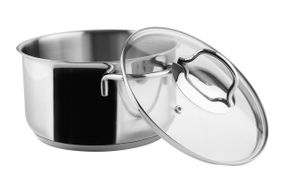 Каструля Vinzer Techno 50082, 3.4 л, 20 см, з нержавіючої сталі з кришкою, для всіх типів плит