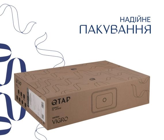 Раковина накладна Qtap Virgo N 560х380х130 мм, White, прямокутна, без донного клапана QT18116308W | Зображення 2