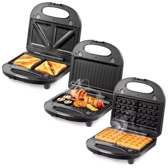 Бутербродниця мультипекар 4в1, 1400W, Grant ST-780 / Сендвічниця з антипригарним покриттям / Універсальний мультимейкер | Зображення 2