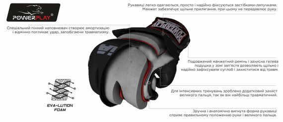 Рукавиці для MMA PowerPlay 3075 Чорні-Білі M | Зображення 3