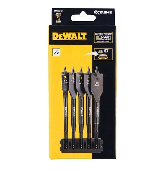 Набір свердел по дереву DeWalt перових EXTREME IMPACT 5 шт (DT70833)