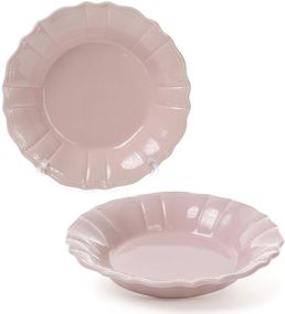 Набір 6 глибоких тарілок Leeds Ceramics SUN Ø23см, кам'яна кераміка (рожевий-попелястий)