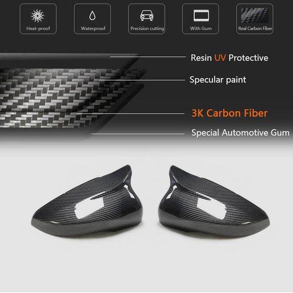Кришки дзеркал V2 (для HB 2010-2013, Карбон) для Volkswagen Golf 6 рр | Зображення 4