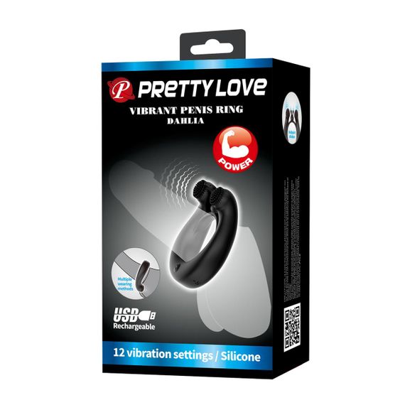 Віброкільце PRETTY LOVE DAHLIA, 12 vibration functions memory function Sex Aura | Зображення 2