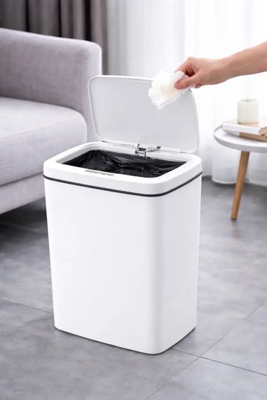 Ведро для мусора со смарт-датчиком приближение Smart trash can 16 л Белый