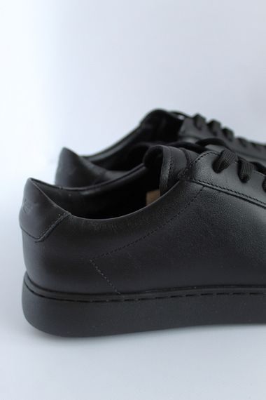 Стильные черные мужские кеды из гладкой кожи 41 размер | Зображення 3