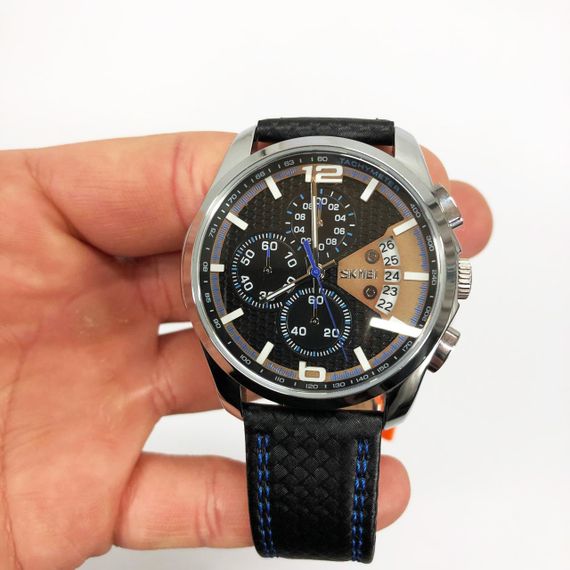 Годинник наручний чоловічий SKMEI 9106BU, стильний класичний чоловічий годинник, годинник наручний чоловічий стрілочний | Зображення 4