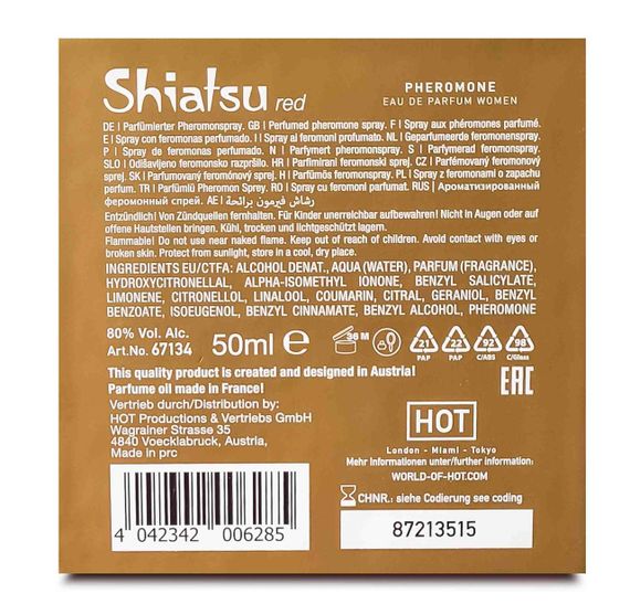 Духи с феромонами женские SHIATSU Pheromone Fragrance women red 50 ml | Зображення 5