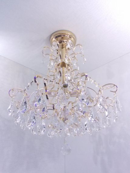 Люстра стельова кришталева 25485 Золото 59х49х49 см. | Зображення 4