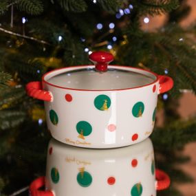 Супниця порцелянова Christmas Tree новорічна  800 (мл) з кришкою Yiwu FM-CS-9D