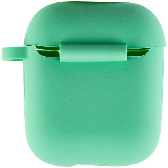 Силиконовый футляр New с карабином для наушников Airpods 1/2 Зеленый / Spearmint | Зображення 2