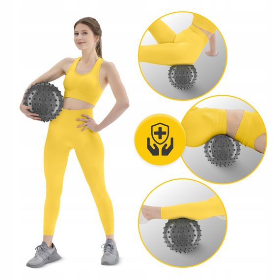 М'яч для пілатесу, йоги, реабілітації 4FIZJO 20 см (масажний) Black (P-5905973402330) | Зображення 4