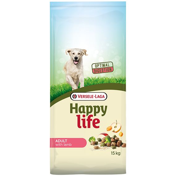 Сухой корм для собак крупных пород с ягненком Happy Life Adult with Lamb 15 кг