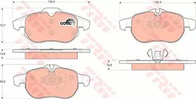 Гальмівні колодки дискові FIAT — OPEL — VAUXHALL Croma/Vectra, TRW (GDB1613)