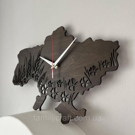 Настінний годинник Карта України з фанери Патріотичний дерев'яний годинник | Зображення 5