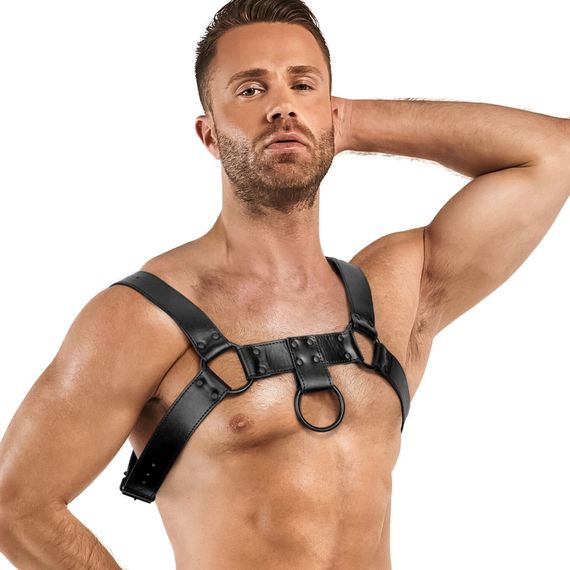 Портупея Bedroom Fantasies Bruno Chest Bulldog Harness Чорна One Size | Зображення 5
