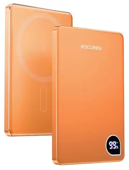 Бездротовий магнітний повербанк Rocoren Mini Magnetic Power Bank 5000mAh 20W Orange