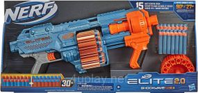 Бластер Nerf Elite 2.0 Shockwave RD-15. Нерф Еліт Шоквейв. Помповий бластер із барабаном на 15 стріл