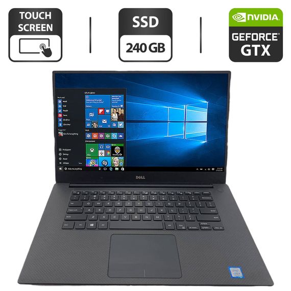Мобільна робоча станція Dell XPS 15 9560 / 15.6" (3840x2160) IPS Touch / Intel Core i7-7700HQ (4 (8) ядра по 2.8 - 3.8 GHz) / 16 GB DDR4 / 240 GB SSD / nVidia GeForce GTX 1050, 4 GB GDDR5, 128-bit / WebCam б/в