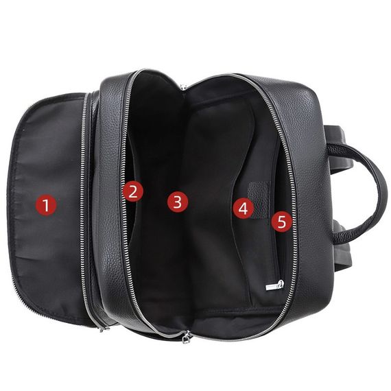 Чоловічий шкіряний рюкзак для поїздок і прогулянок чорний Tiding Bag 75362 | Зображення 4