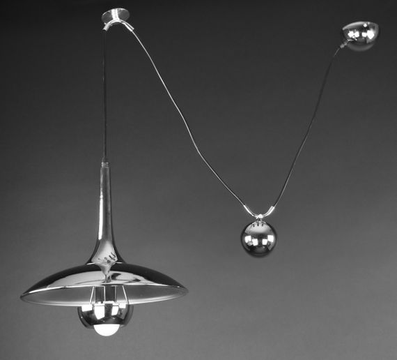 Люстра підвісна на 1 лампочку 27165 Хром 40-150х30х30 см. | Зображення 1