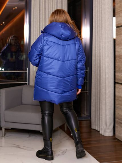 Женская теплая зимняя куртка с капюшоном NB23053 размер 50/52 цвет синий | Зображення 7
