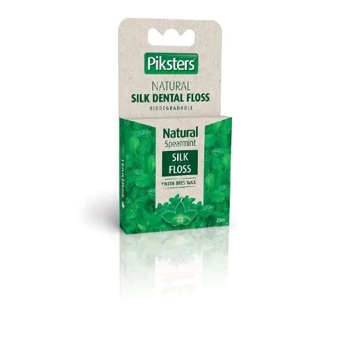 Зубна нитка Piksters - шовкова, вкрита воском, 25 м
