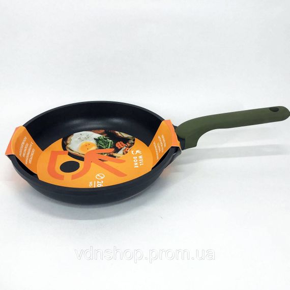 Сковорода с антипригарным покрытием внутренней поверхности Well Done WD-1046E 26 см, Сковорода на долго IG-94 | Зображення 5