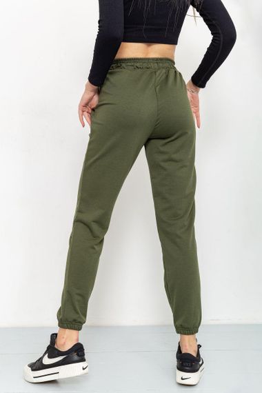 Спорт штаны женские двухнитка  цвет хаки 129R1466 | Зображення 3