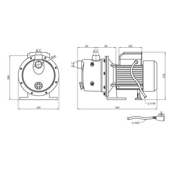 Насос поверхневий Forwater JET 150S 1,5 кВт | Зображення 1