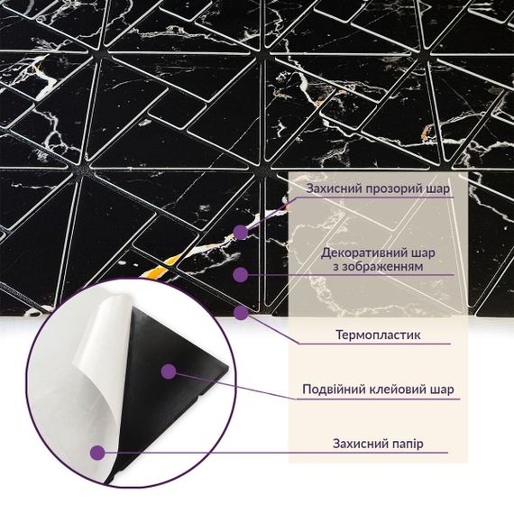 Самоклеюча PET мозаїка 300х300х4мм SW-00002446 | Зображення 3