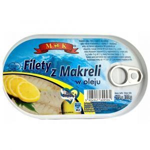 Филе макрели (скумбрии)  MK в масле растительном, 170г, Польша, ж/б,с витамином Омега 3