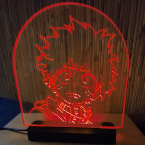 Акриловый светильник-ночник Изуку Мидория (Izuku Midoriya) красный tty-n000149