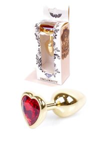 Анальна пробка - Jewellery Gold Heart Plug Red Sex Aura