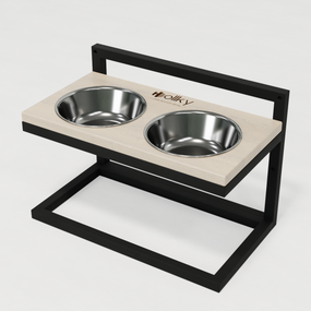 Миски на регулируемой подставке для средних собак Hollky Flex M (2 × 0.85 л) FM-422530-BLWH