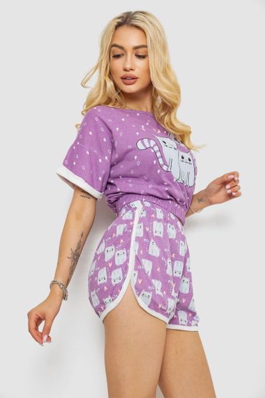 Пижама женская с принтом, цвет фиолетовый, 243R15236 | Зображення 2